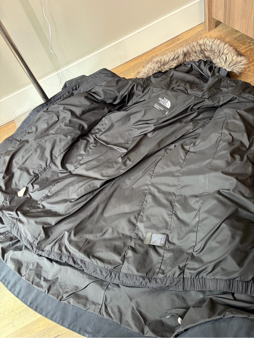 The North Face Black Goose Down Parka Longline Jacket - Picture 5 of 16